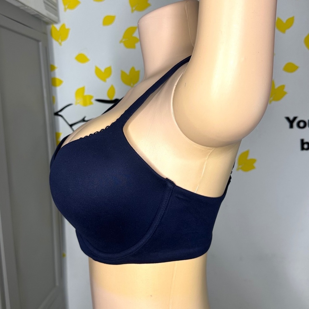 Victoria's Secret Body By Victoria Lined Demi Double Bra Size 34DD Blue - Picture 3 of 10